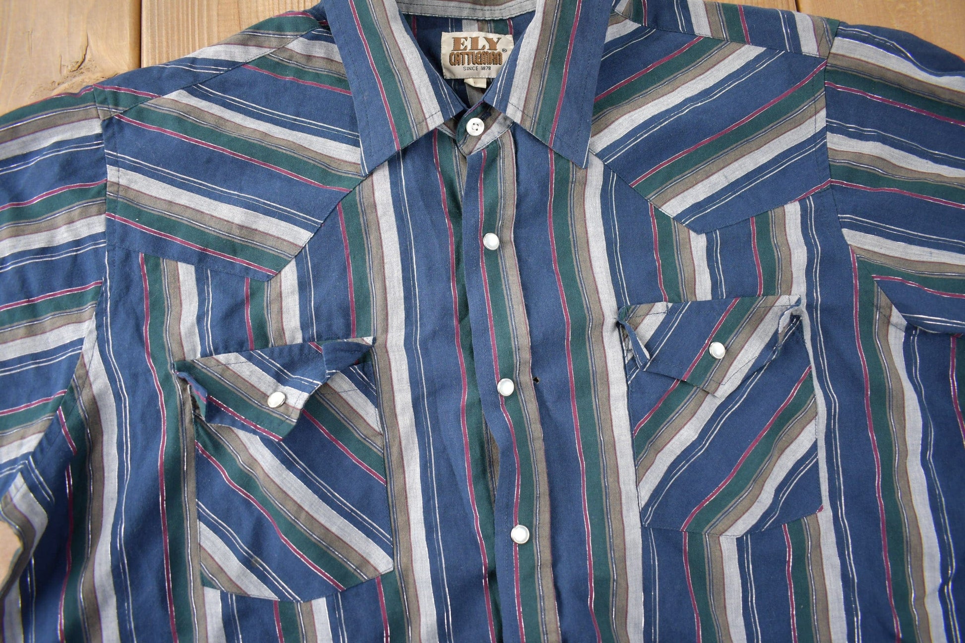 Vintage 1990s Ely Cattleman South Western Style Button Up Rodeo Shirt Men's L from propervintagecanada