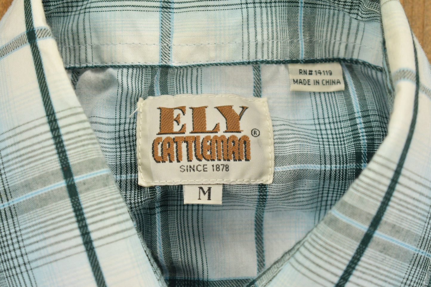 Vintage 1990s Ely Cattleman Western Flannel Button Up Short Sleeve Shirt Men's Medium from propervintagecanada