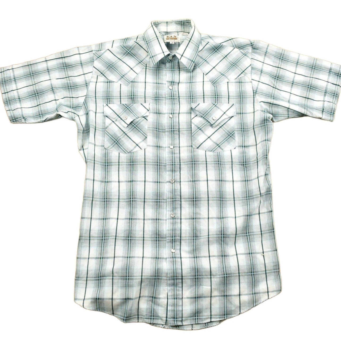 Vintage 1990s Ely Cattleman Western Flannel Button Up Short Sleeve Shirt Men's Medium from propervintagecanada