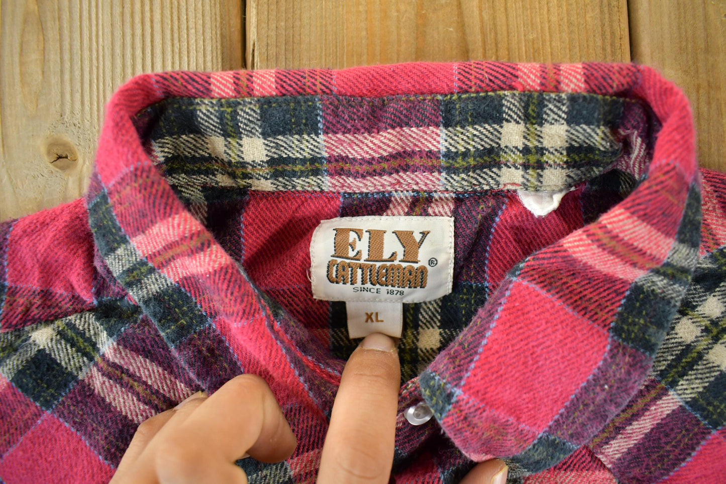 Vintage 1990s Ely Cattleman Western Flannel Pearl Snap Button Up Shirt Men's XL from propervintagecanada