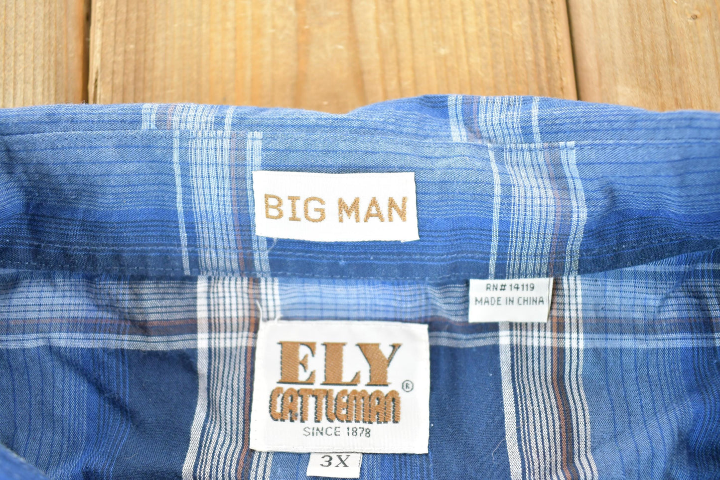 Vintage 1990s Ely Cattleman Western Style Button Up Mens XXXL Tall Men's 3XL from propervintagecanada