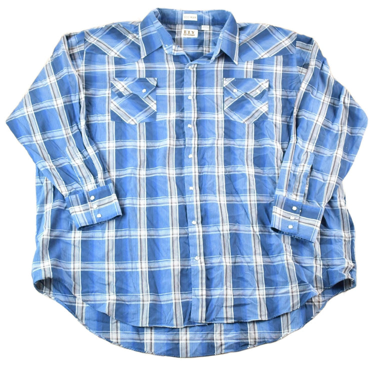 Vintage 1990s Ely Cattleman Western Style Button Up Mens XXXL Tall Men's 3XL from propervintagecanada