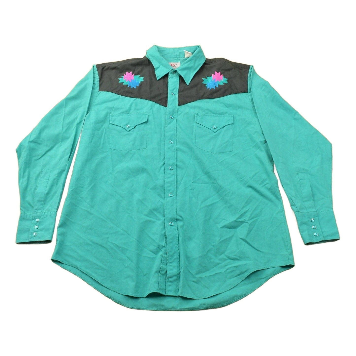 Vintage 1990s Ely Diamond Button Up Western Shirt Men's 2XL from propervintagecanada