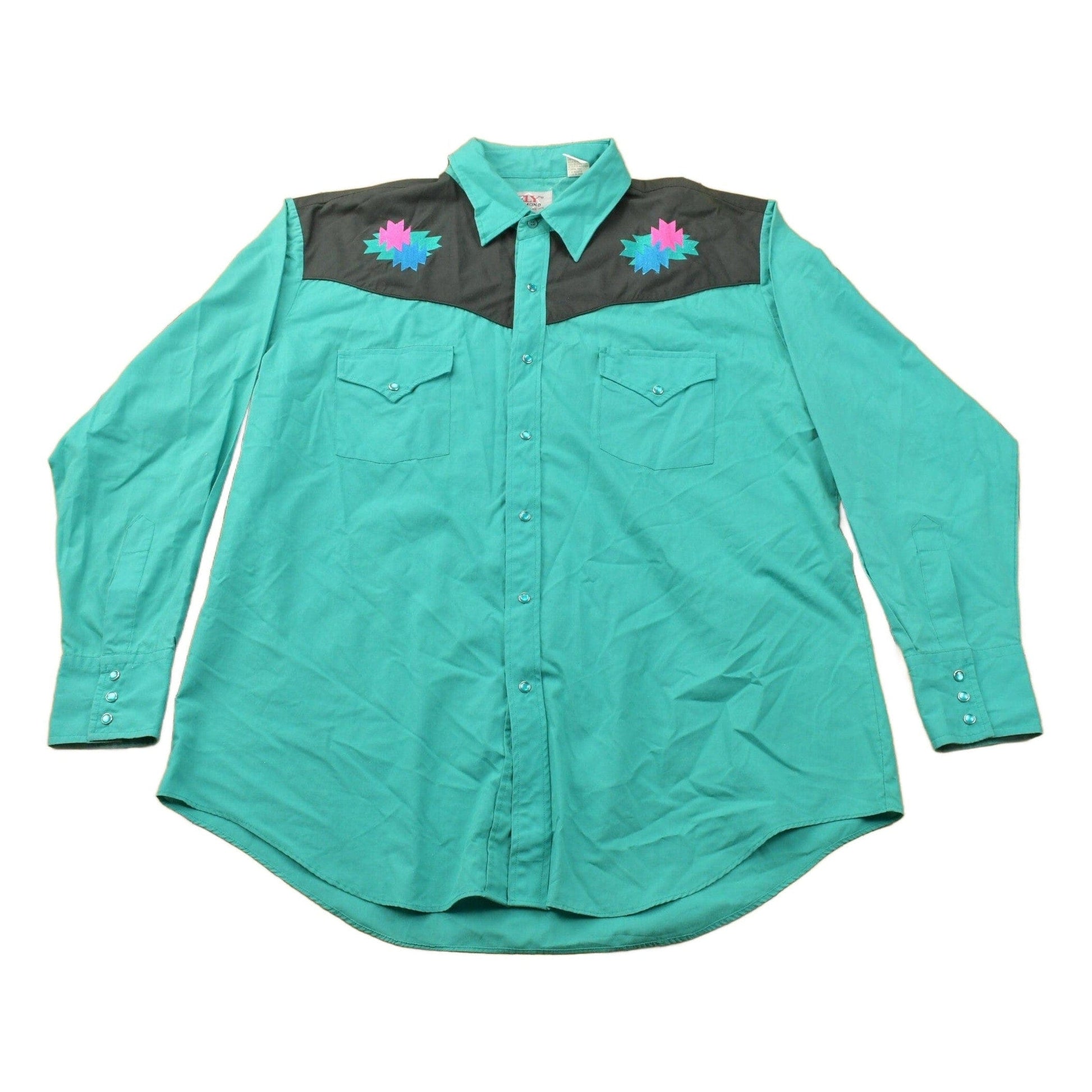 Vintage 1990s Ely Diamond Button Up Western Shirt Men's 2XL from propervintagecanada