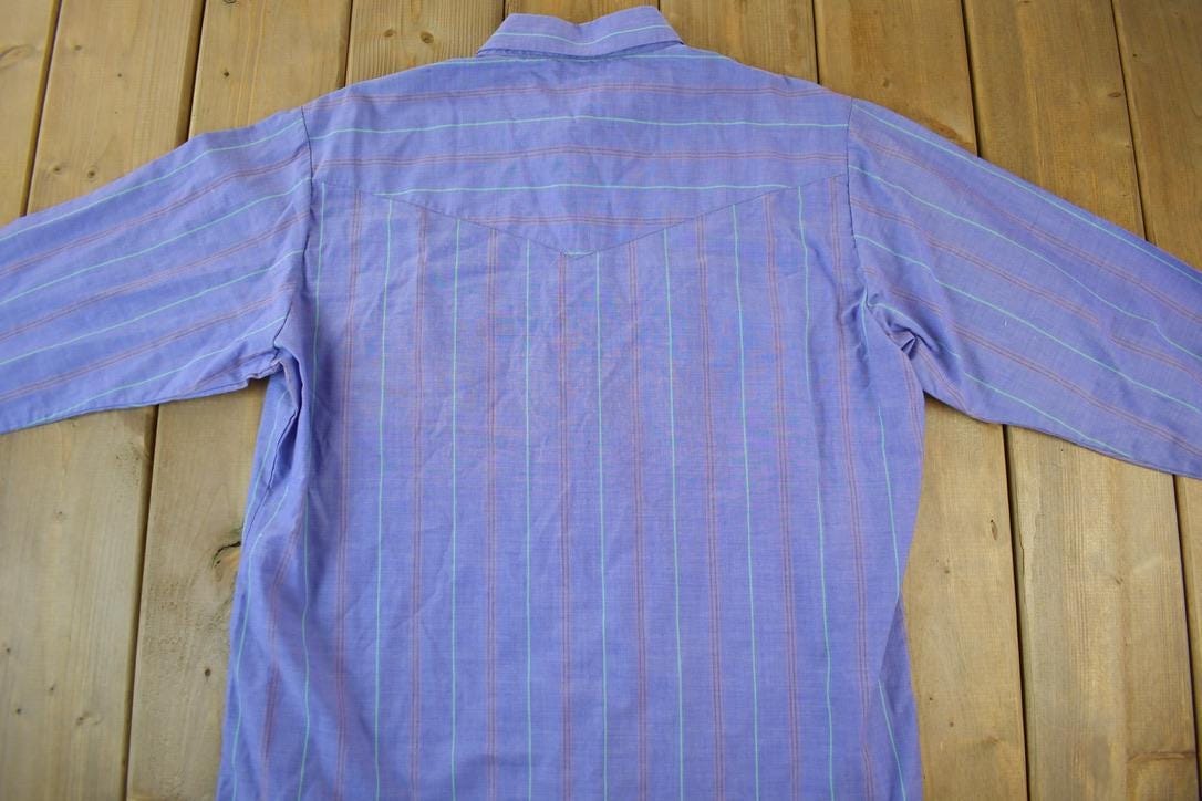 Vintage 1990s Ely Gentleman Stripe Western Shirt Men's XL from propervintagecanada
