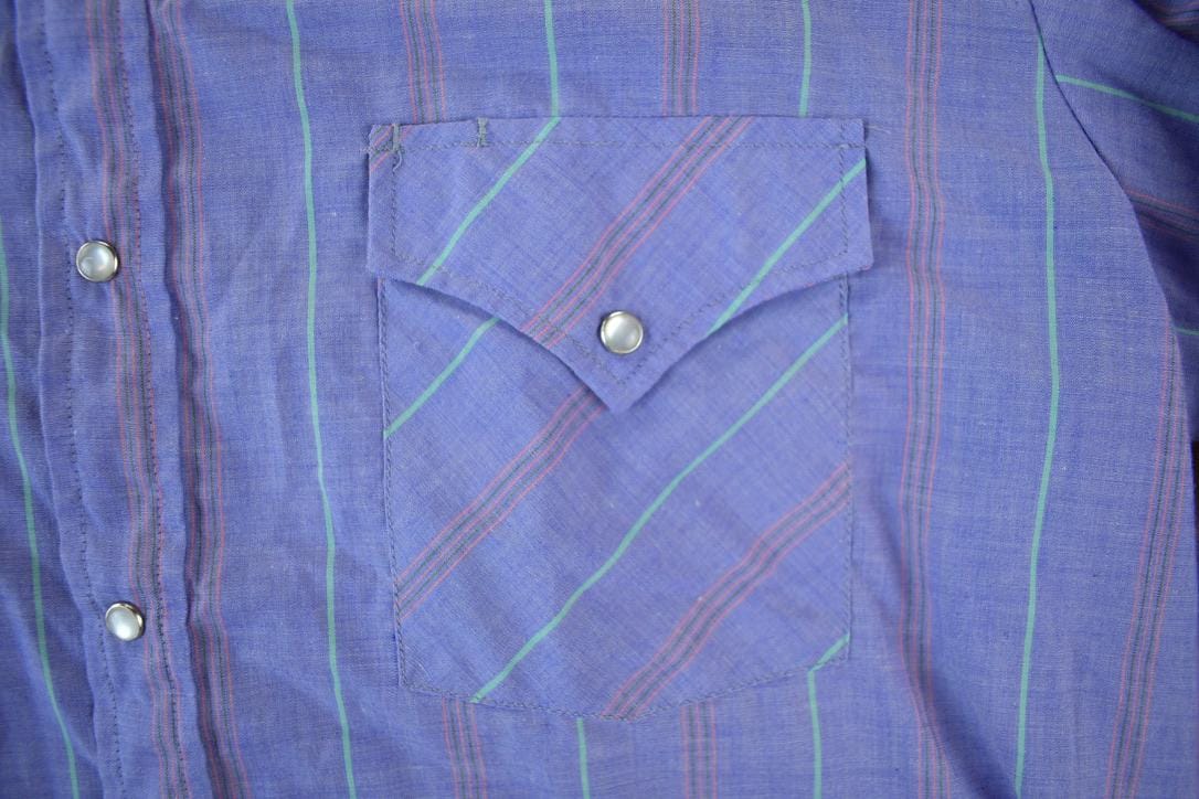 Vintage 1990s Ely Gentleman Stripe Western Shirt Men's XL from propervintagecanada