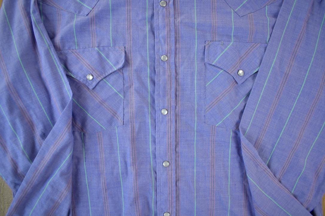 Vintage 1990s Ely Gentleman Stripe Western Shirt Men's XL from propervintagecanada