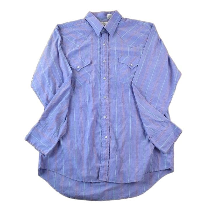 Vintage 1990s Ely Gentleman Stripe Western Shirt Men's XL from propervintagecanada