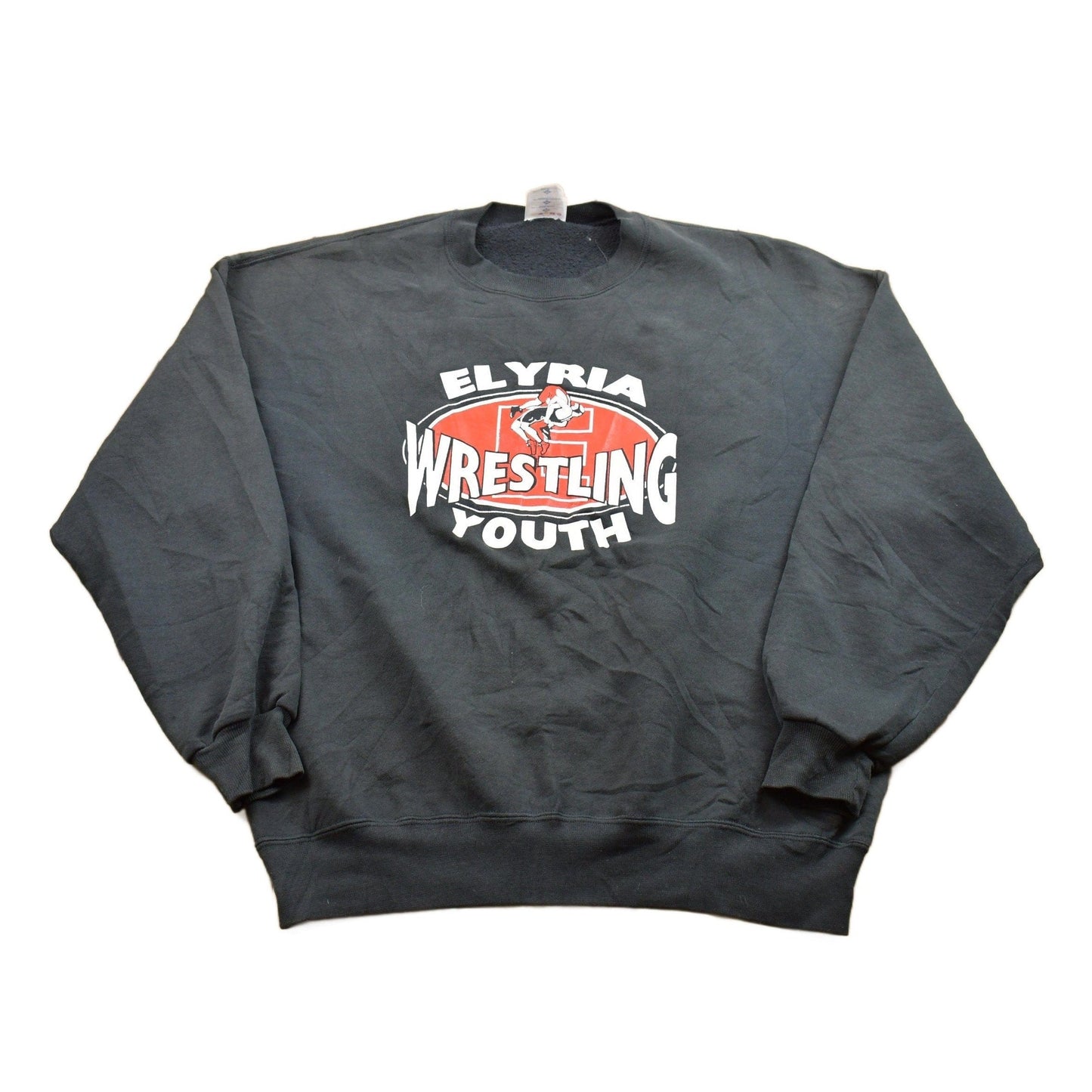 Vintage 1990s Elyria Wrestling Crewneck Sweatshirt Made in USA Men's XL from propervintagecanada