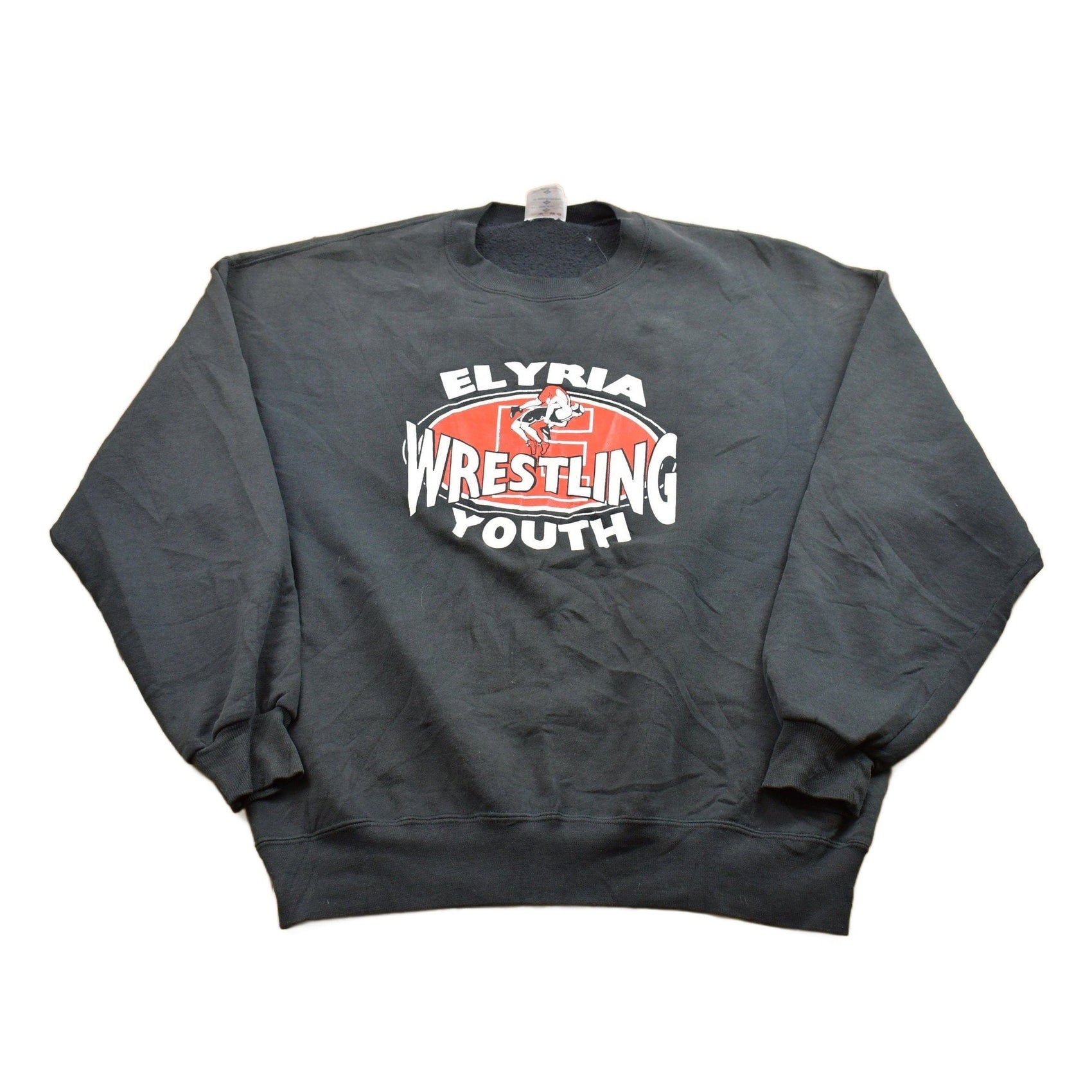 Vintage 1990s Elyria Wrestling Crewneck Sweatshirt Made in USA Men's XL from propervintagecanada