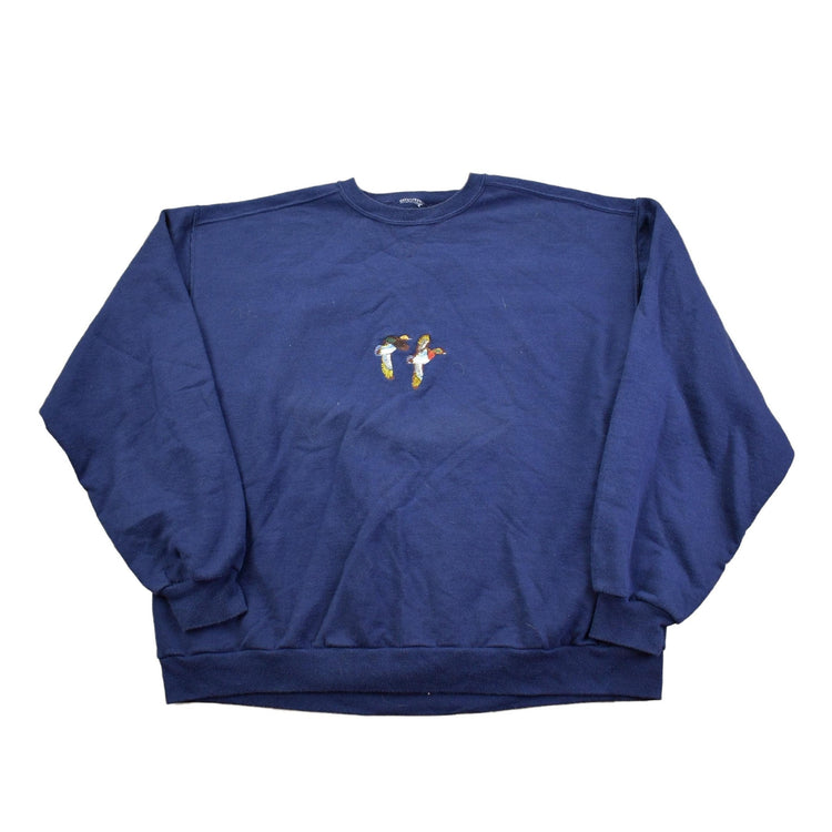 Vintage 1990s Embroidered Ducks Crewneck Sweatshirt Men's Large from propervintagecanada