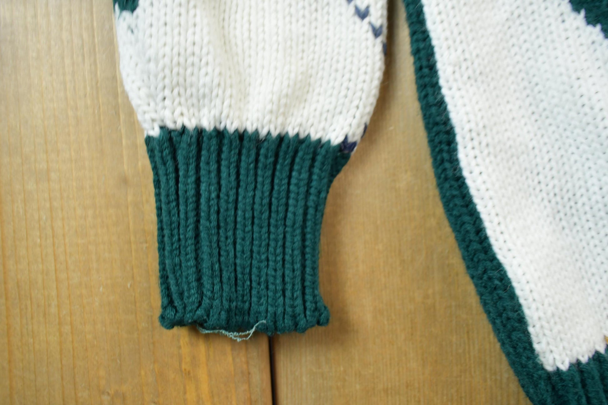 Vintage 1990s Emerald Argyle Wool Knit Sweater Men's Large from propervintagecanada