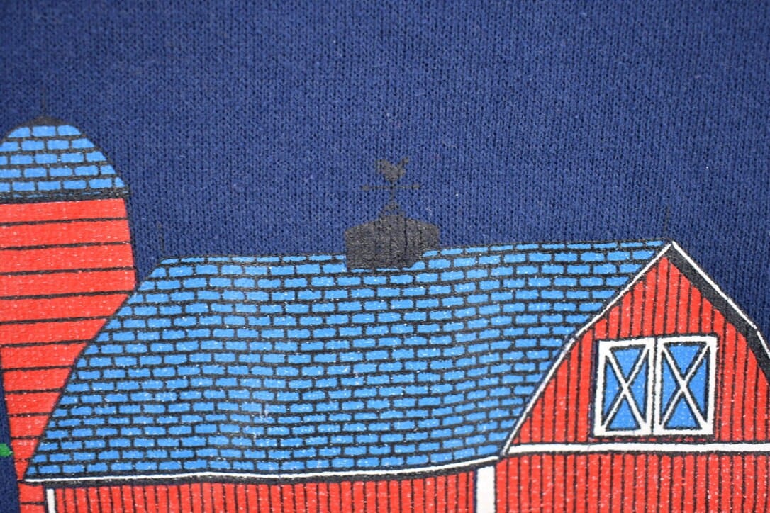 Vintage 1990s Endless Designs Farm Theme Crewneck Sweater Men's MMen's Medium from propervintagecanada