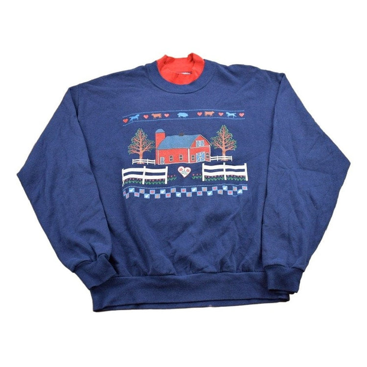 Vintage 1990s Endless Designs Farm Theme Crewneck Sweater Men's MMen's Medium from propervintagecanada