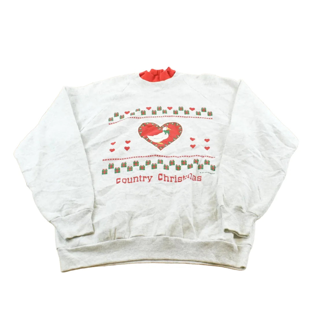 Vintage 1990s Endless Designs Mother Goose Graphic Crewneck Men's M / 90s Streetwear / Grandma Sweater / Double Collar / Made in USA from propervintagecanada