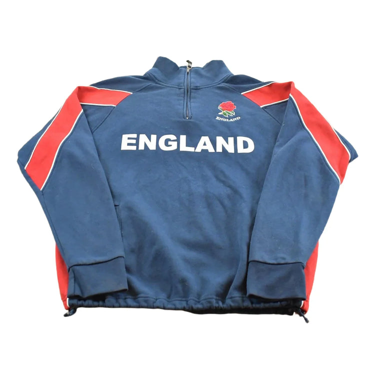 Vintage 1990s England Rugby Quarter Zip Collared Pullover Sweatshirt Mens M from propervintagecanada