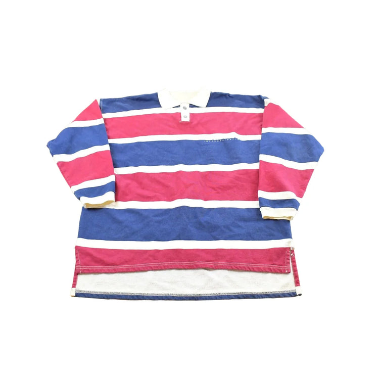 Vintage 1990s Enuf Internationale Striped Rugby Polo Collared Long Sleeve T-Shirt Men's XL from propervintagecanada