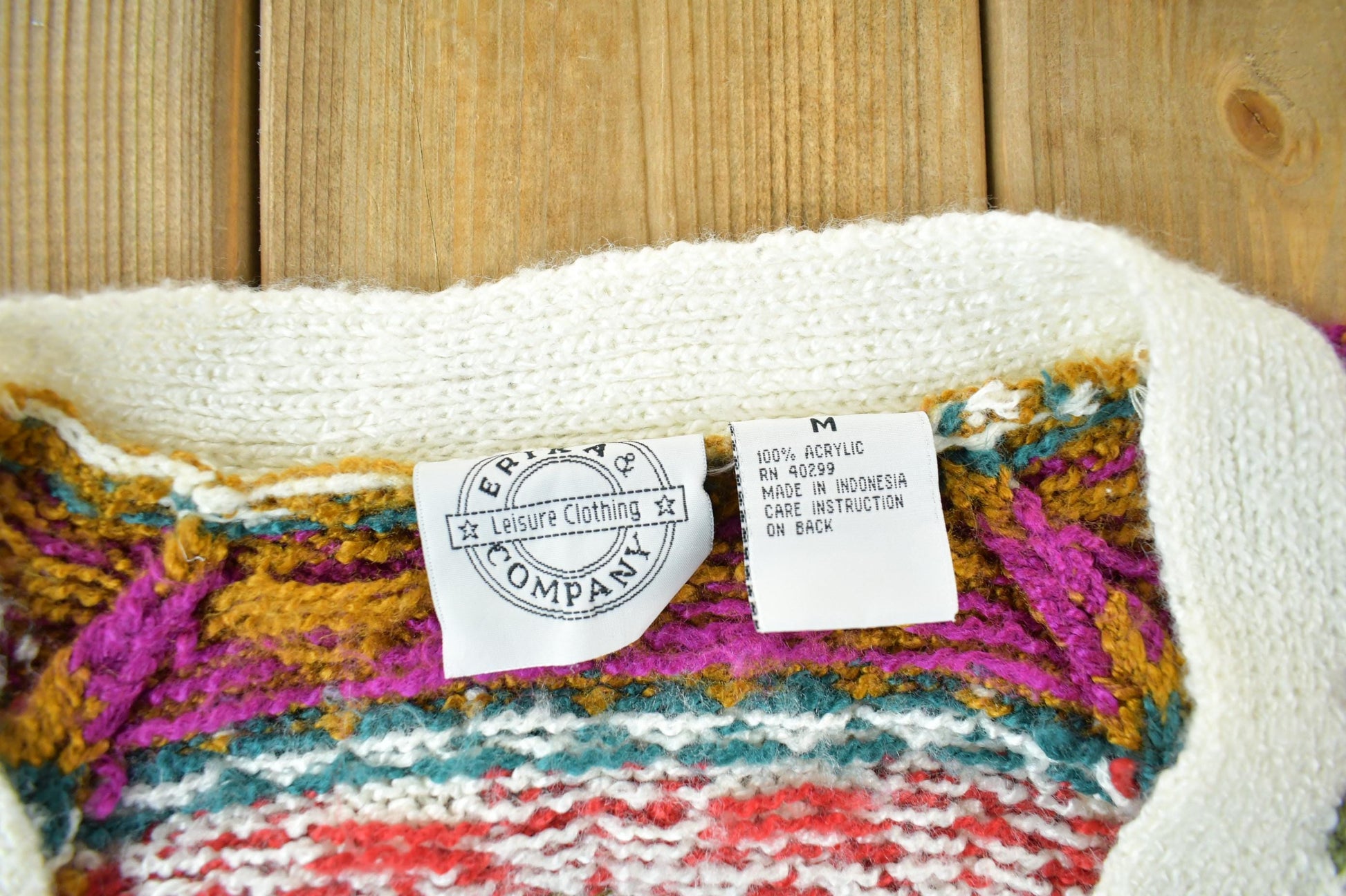 Vintage 1990s Erica & Company Floral Knit Cardigan Women's Medium from propervintagecanada