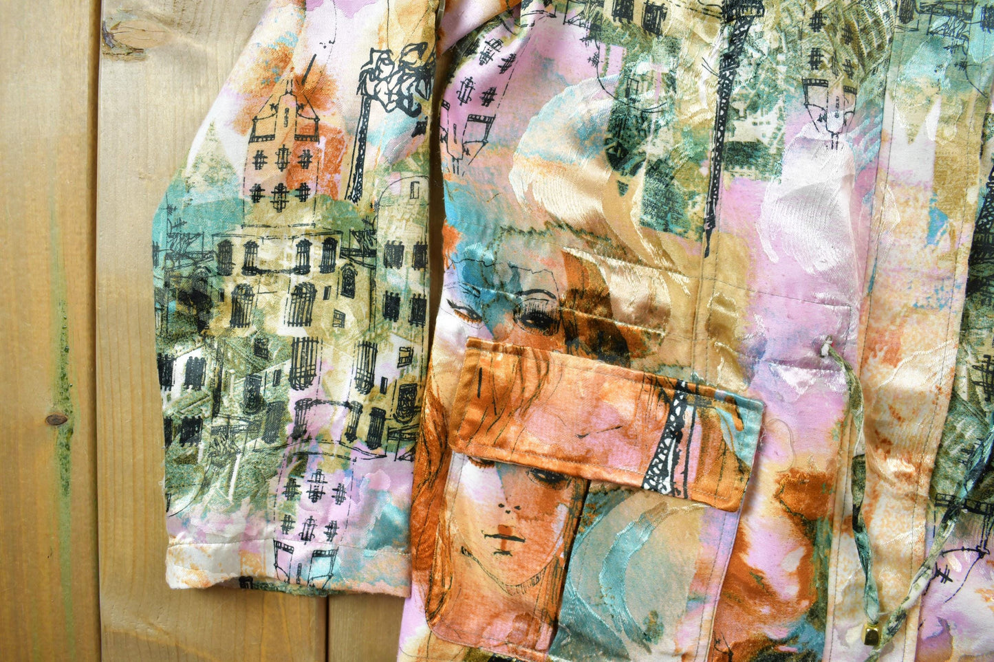 Vintage 1990s Erin London All Over Print Light Jacket Men's Small from propervintagecanada