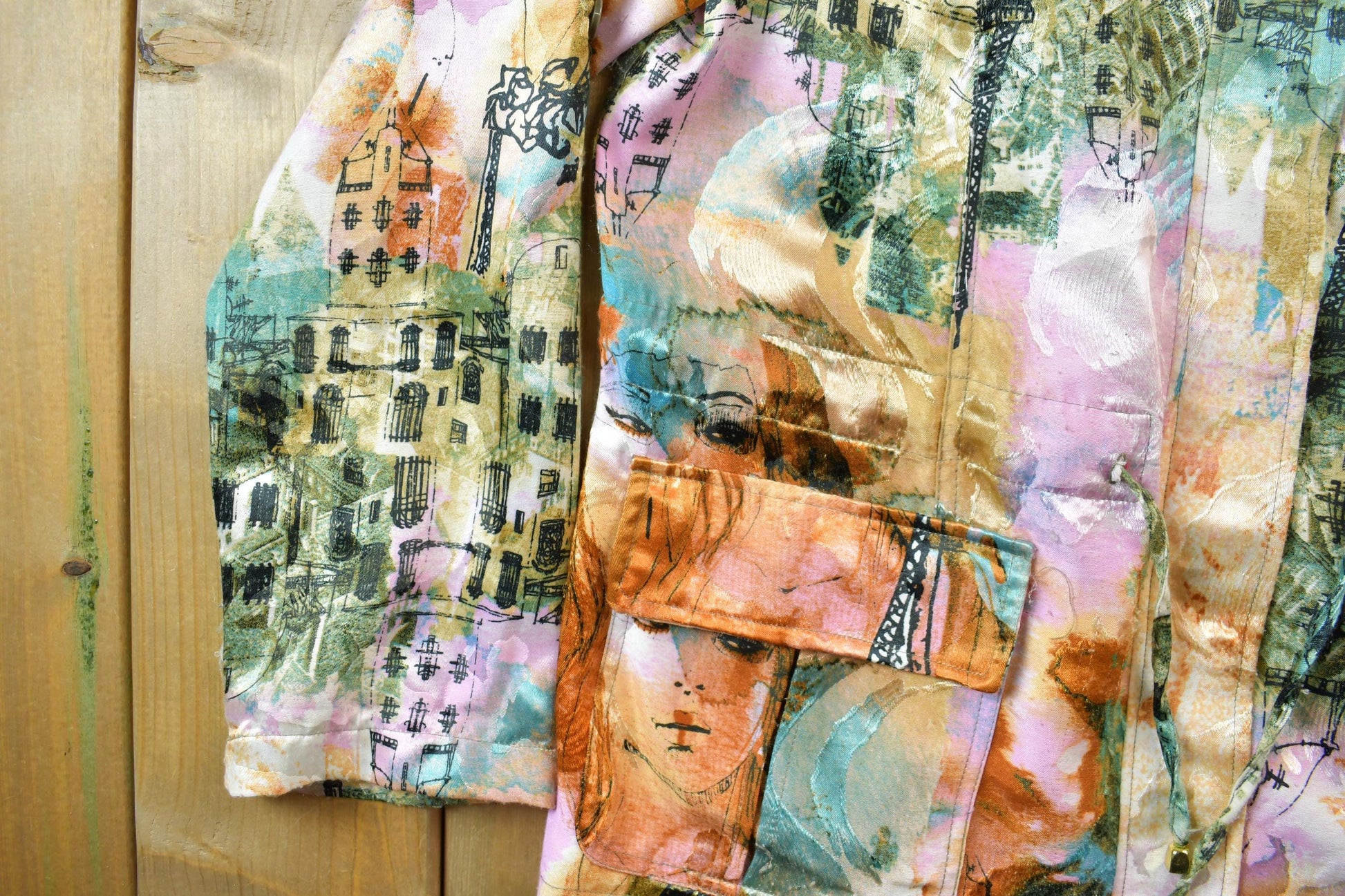 Vintage 1990s Erin London All Over Print Light Jacket Men's Small from propervintagecanada