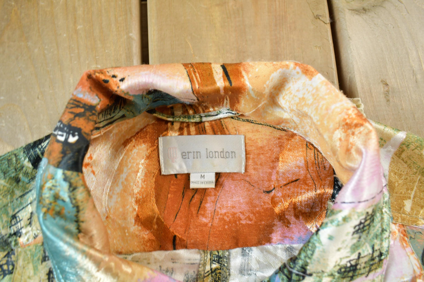 Vintage 1990s Erin London All Over Print Light Jacket Men's Small from propervintagecanada