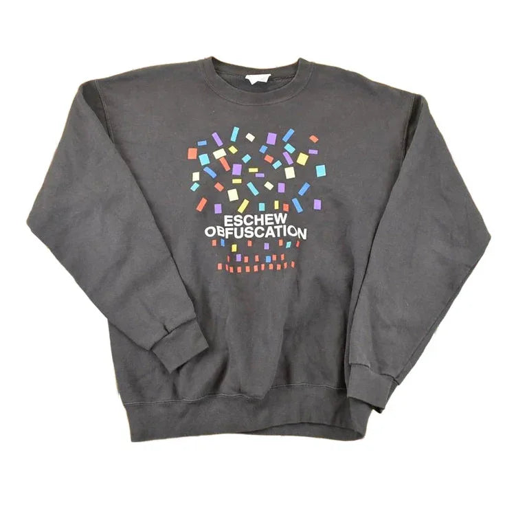 Vintage 1990s Eschew Obfuscation Graphic Print Crewneck Sweatshirt Mens L from propervintagecanada