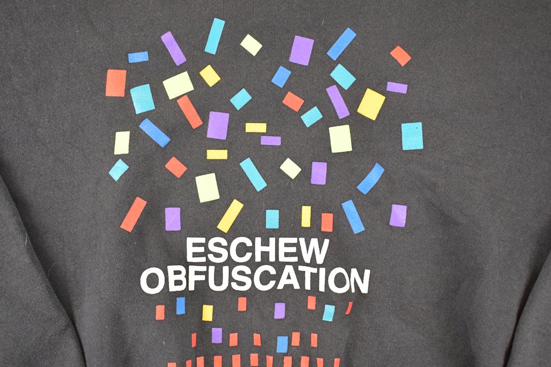 Vintage 1990s Eschew Obfuscation Graphic Print Crewneck Sweatshirt Mens L from propervintagecanada