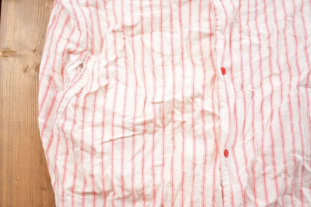 Vintage 1990s Esleep Pinstripe Button Up Pyjama Shirt Women's L from propervintagecanada