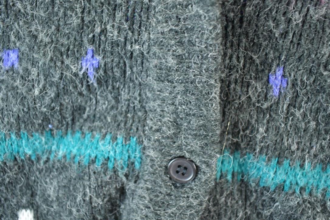 Vintage 1990s Euro Prep Knit Abstract Pattern Crewneck Sweater Womens Medium from propervintagecanada