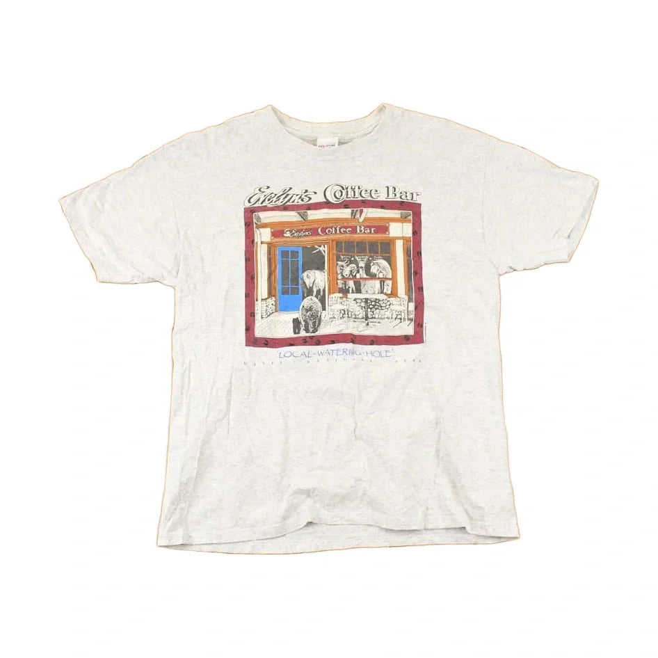 Vintage 1990s Evelyn's Coffee Bar Souvenir Travel T-Shirt Men's L from propervintagecanada