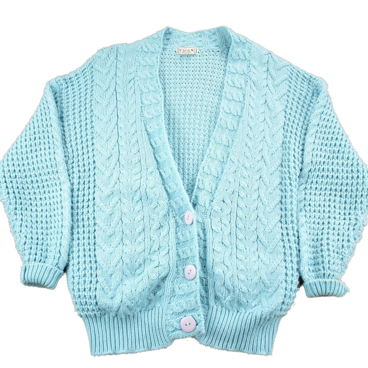 Vintage 1990s Evian Cable Knit Cardigan Sweater Men's L from propervintagecanada