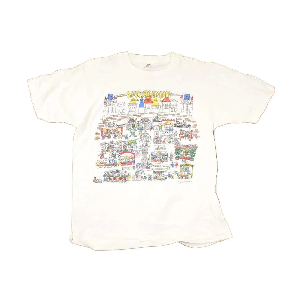Vintage 1990s Excalibur Casino Las Vegas Souvenir Travel T-Shirt Men's M from propervintagecanada