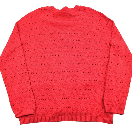 Vintage 1990s Excelsior Red Knit Cardigan Sweater Men's Large from propervintagecanada