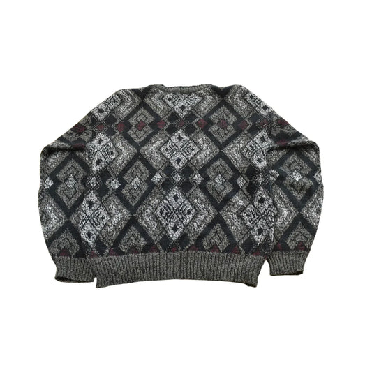 Vintage 1990s Expressions Knit Abstract Pattern Crewneck Sweater Men's M from propervintagecanada