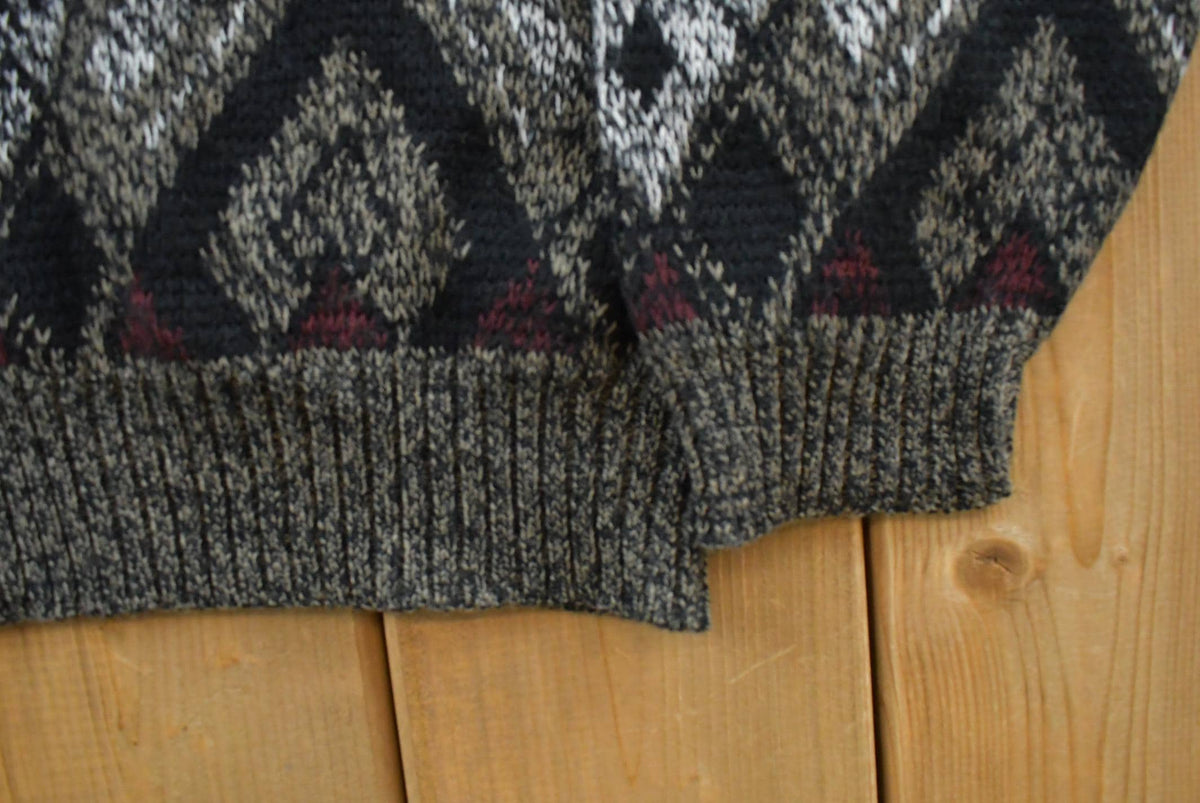 Vintage 1990s Expressions Knit Abstract Pattern Crewneck Sweater Men's M from propervintagecanada