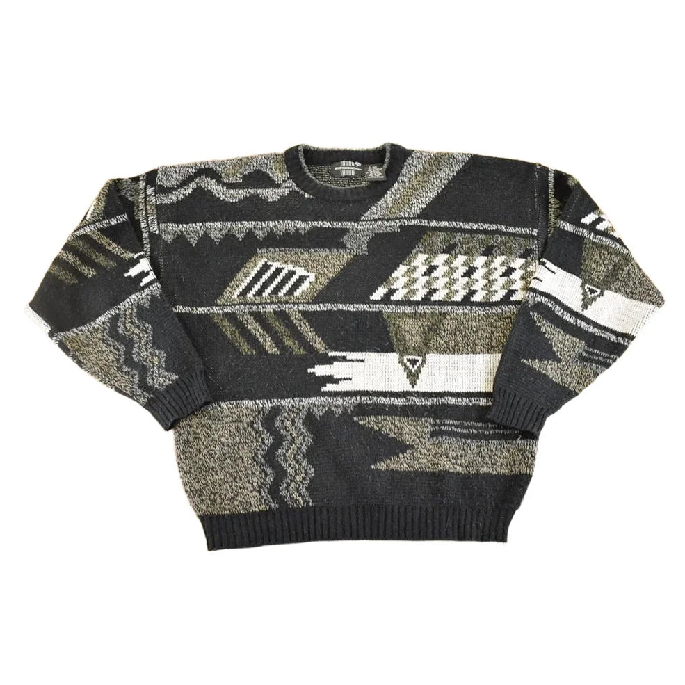 Vintage 1990s Expressions Knit Crewneck Sweater Men's L from propervintagecanada