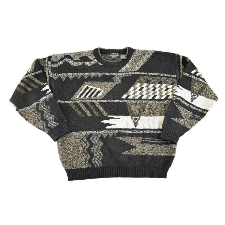 Vintage 1990s Expressions Knit Crewneck Sweater Men's L from propervintagecanada