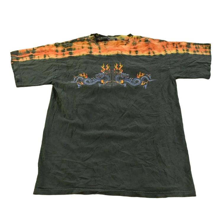 Vintage 1990s Extreme Limit Flames Dragon Graphic T-Shirt Men's M from propervintagecanada