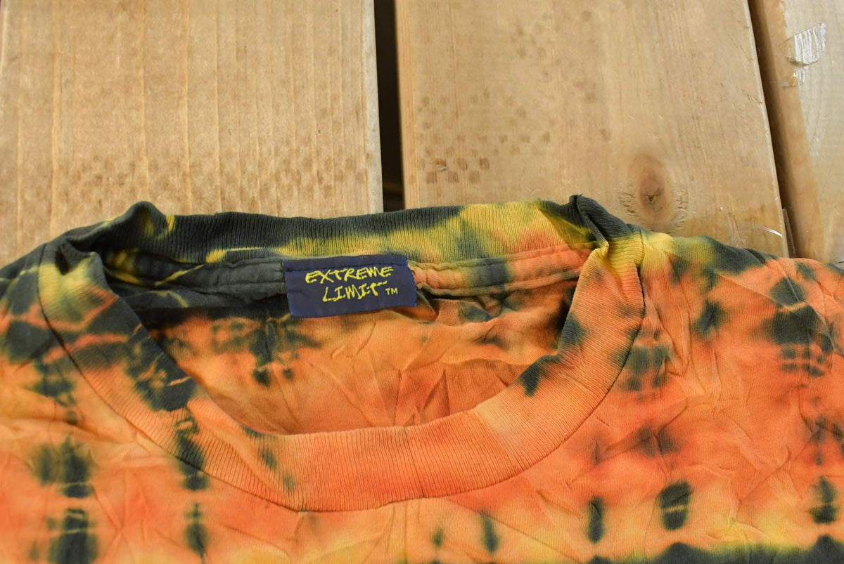 Vintage 1990s Extreme Limit Flames Dragon Graphic T-Shirt Men's M from propervintagecanada