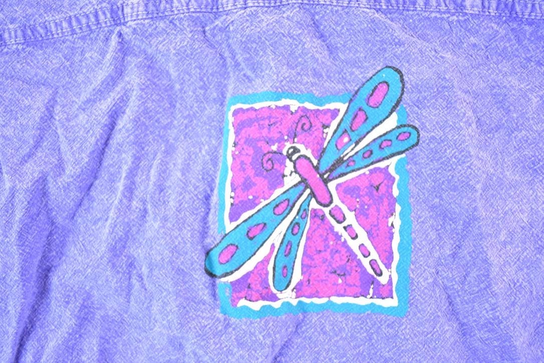 Vintage 1990s Ezze Wear Button Up Dragonfly Shirt Mens L from propervintagecanada