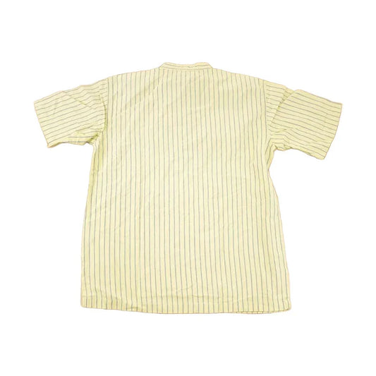 Vintage 1990s Fabindia Souvenir Button Up Striped Travel T-Shirt Men's M from propervintagecanada