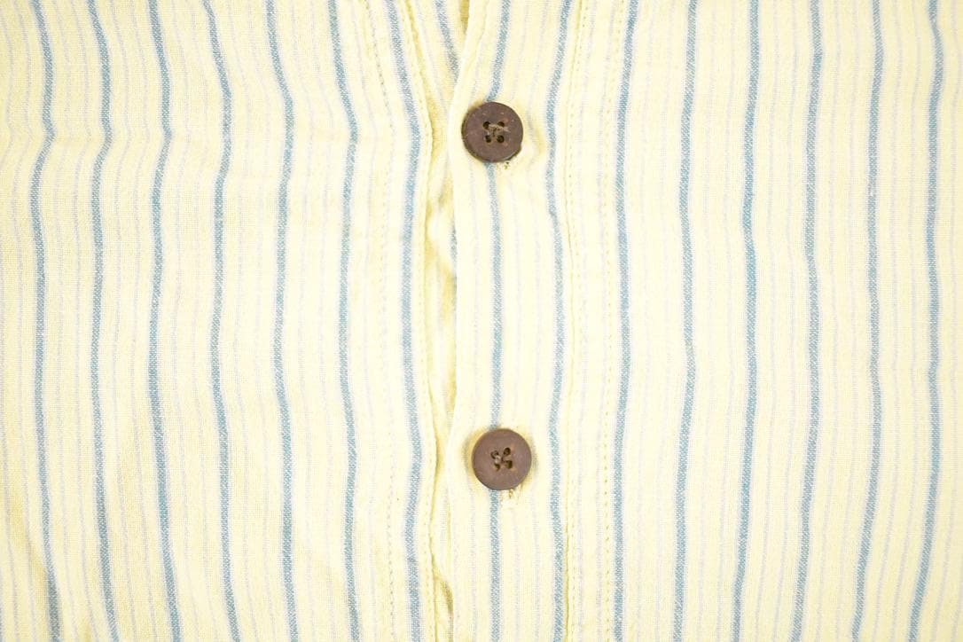 Vintage 1990s Fabindia Souvenir Button Up Striped Travel T-Shirt Men's M from propervintagecanada