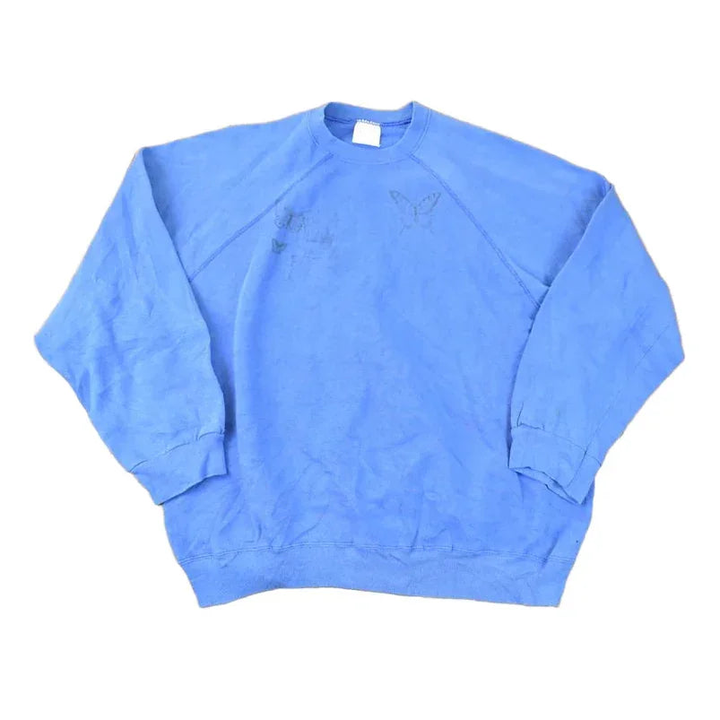 Vintage 1990s Faded Butterfly Graphic Print Crewneck Sweatshirt Womens XXL from propervintagecanada