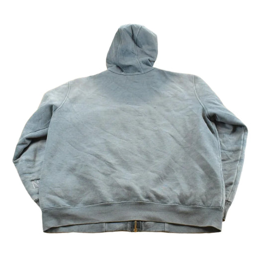Vintage 1990s Faded Carhartt Full Zip Quilted Lined Hoodie Jacket Sweatshirt Men's XL from propervintagecanada