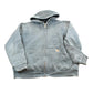 Vintage 1990s Faded Carhartt Full Zip Quilted Lined Hoodie Jacket Sweatshirt Men's XL from propervintagecanada