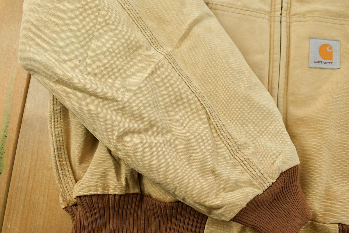 Vintage 1990s Faded Carhartt Hooded Active Work Jacket Men's XL / Workwear / 90s Streetwear / Distressed Carhartt Jacket from propervintagecanada