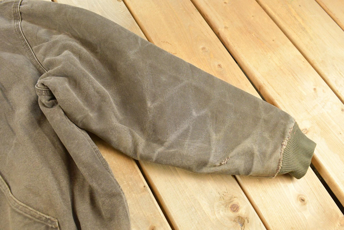 Vintage 1990s Faded Distressed Carhartt Hooded Active Work Jacket Men's XL / Workwear / 90s Streetwear / Outerwear from propervintagecanada