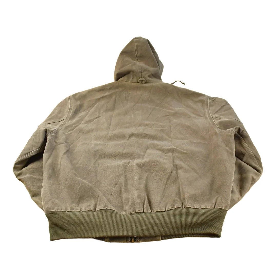 Vintage 1990s Faded Distressed Carhartt Hooded Active Work Jacket Men's XL / Workwear / 90s Streetwear / Outerwear from propervintagecanada