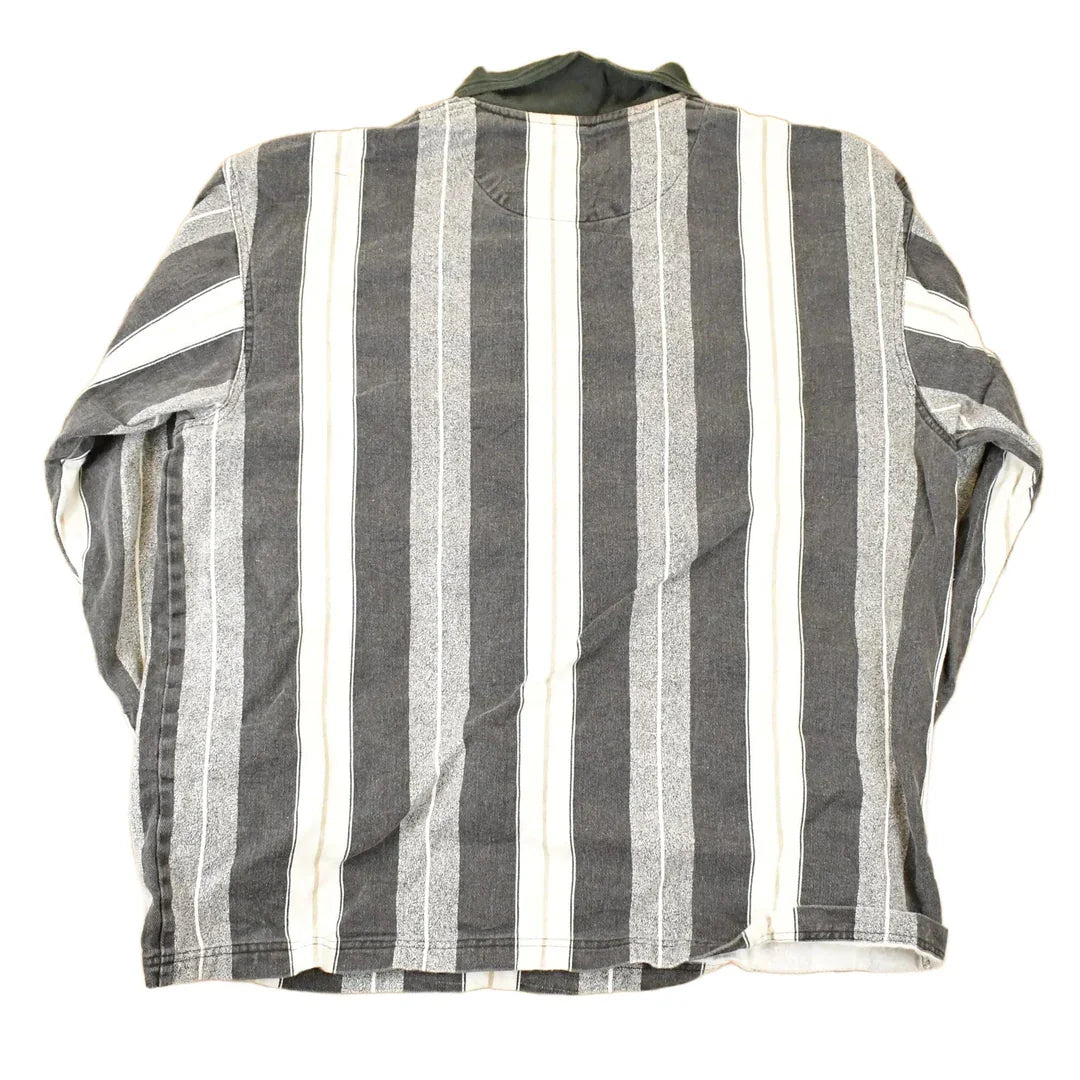 Vintage 1990s Faded Glory Horizontal Striped Button Up Shirt Mens L from propervintagecanada