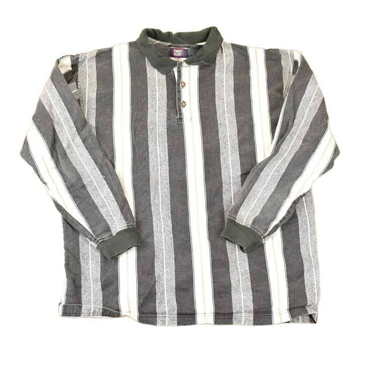 Vintage 1990s Faded Glory Horizontal Striped Button Up Shirt Mens L from propervintagecanada